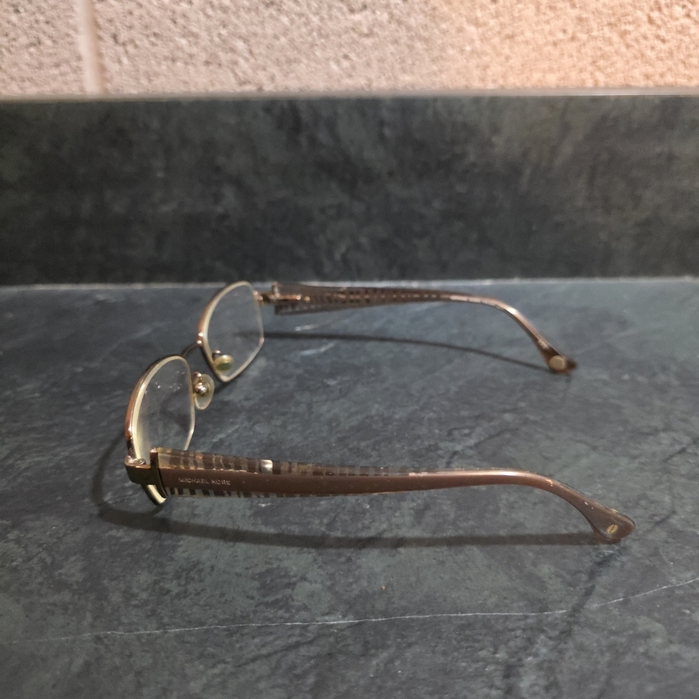 Michael Kors Gold Rectangular Glasses Clear Zebra… - image 4